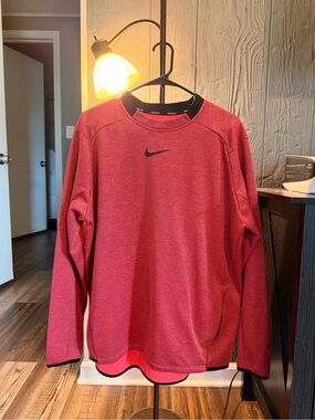 Nike Red and Black Dri-FIT Golf Crewneck Pullover